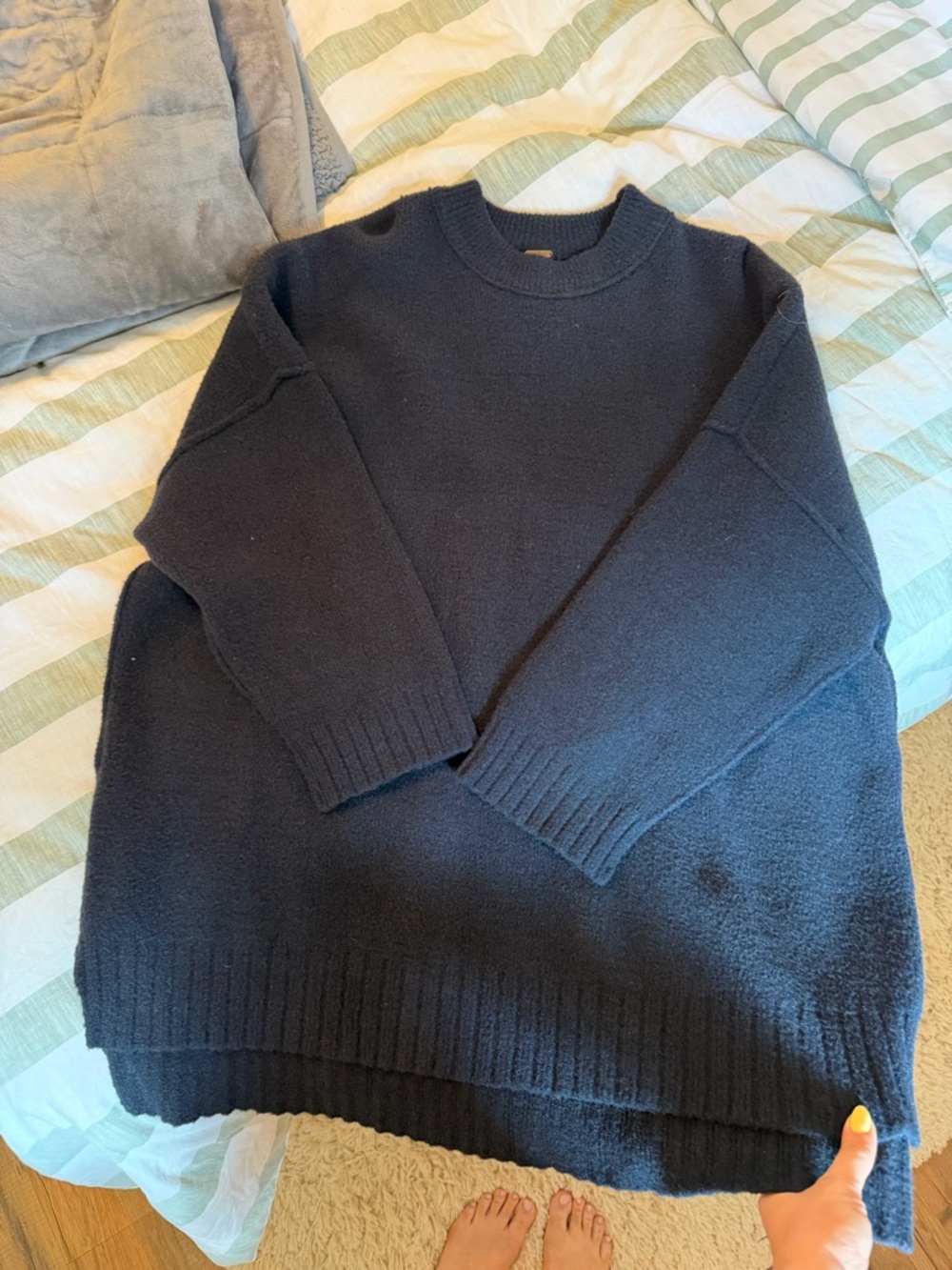 Black free people tunic sweater - small